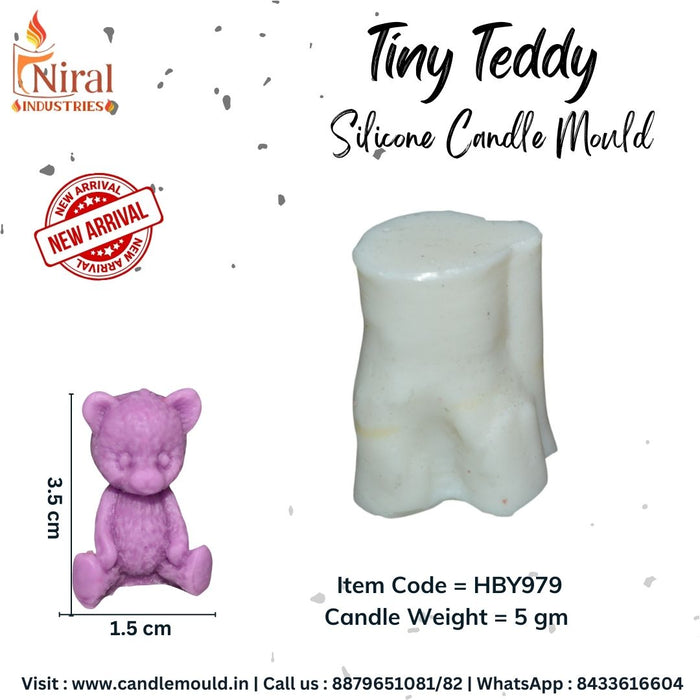 Tiny Teddy Candle Mould HBY979, Niral Industries