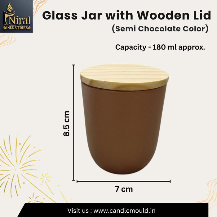 Glass Jar with Wooden Lid (Semi-Chocolate)