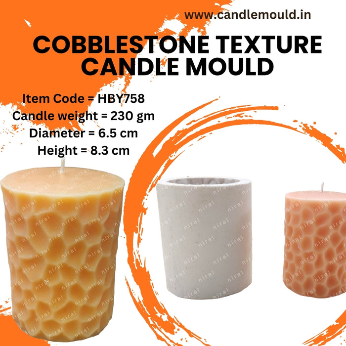 Cobblestone Texture Silicone Candle Mould HBY758, Niral Industries