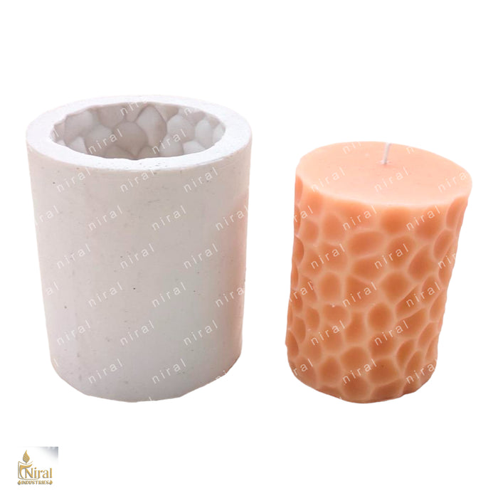 Cobblestone Texture Silicone Candle Mould HBY758, Niral Industries