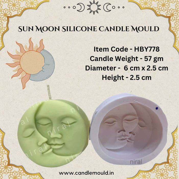 Sun Moon Silicone Candle Mould HBY778, Niral Industries