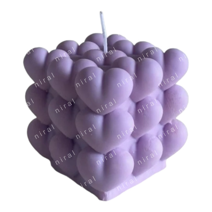 Big Heart Bubble Silicone Candle Moul HBY798, Niral Industries