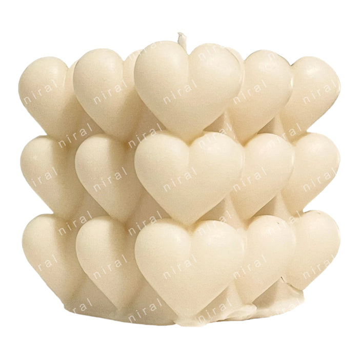 Big Heart Bubble Silicone Candle Moul HBY798, Niral Industries