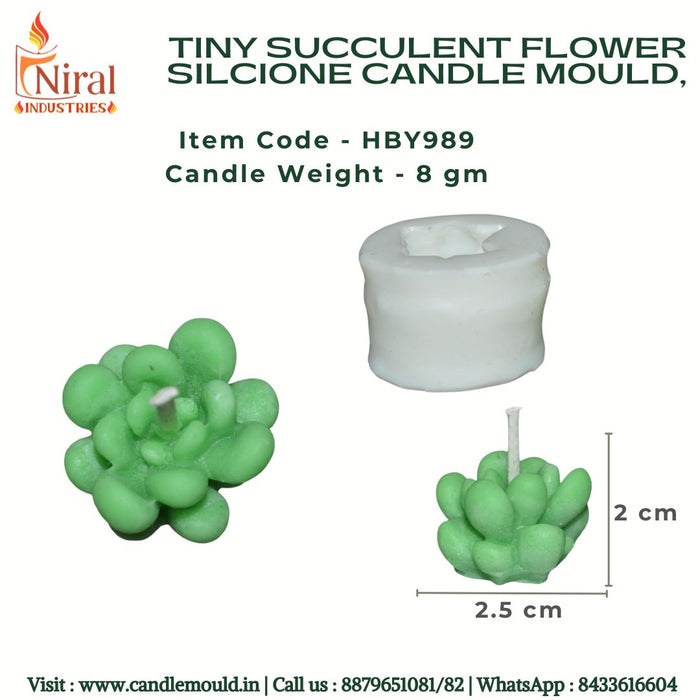 Tiny Succulent Flower Candle Mould, HBY989