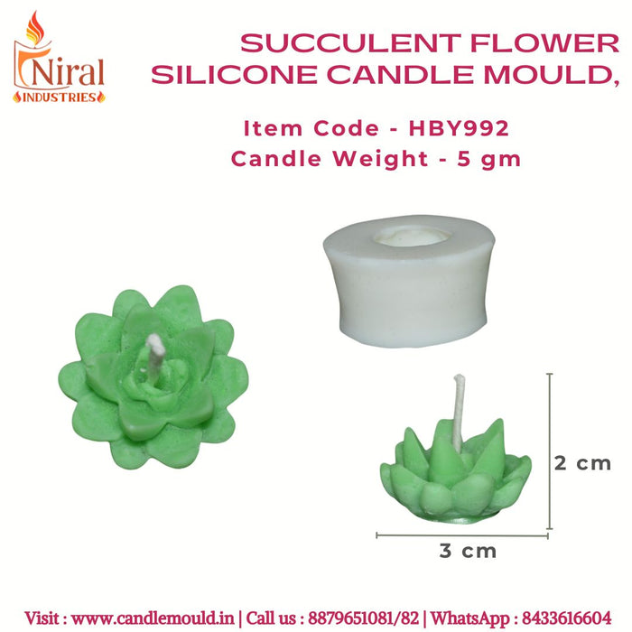 Succulent Flower Candle Mould, HBY992