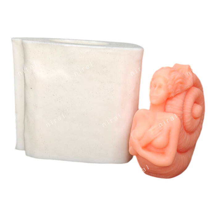 Mermaid in Shell Silicone Candle Mould, HBY1003