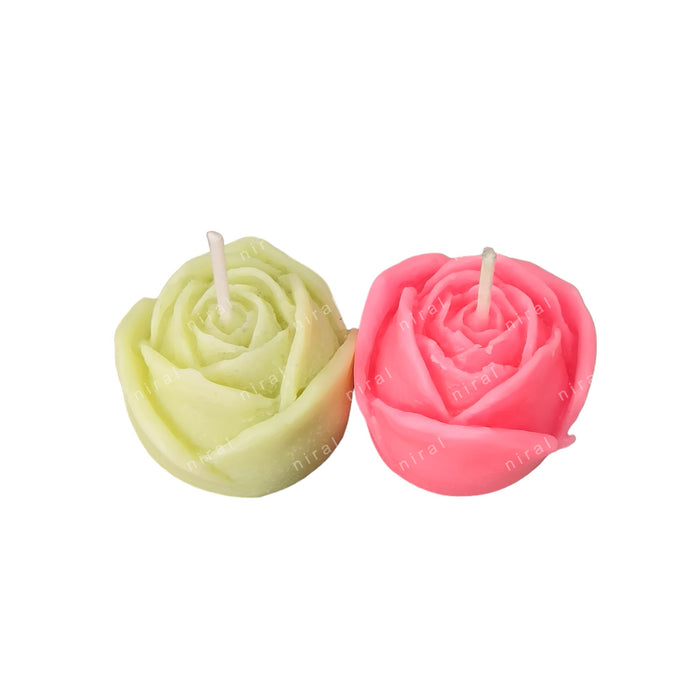 3D Rose Bud Flower Silicone Candle Mould HBY952, Niral Industries.