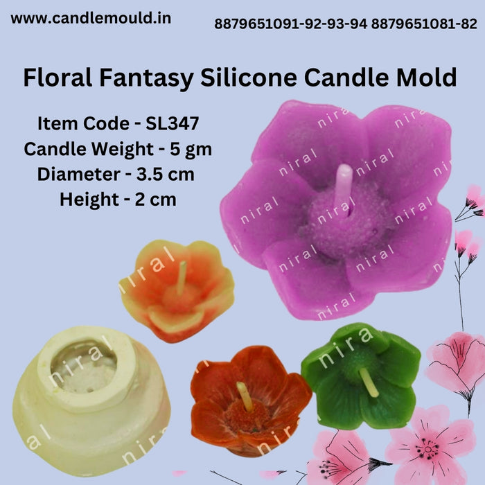 Floral Fantasy Silicone Candle Mold SL347, Niral Industries