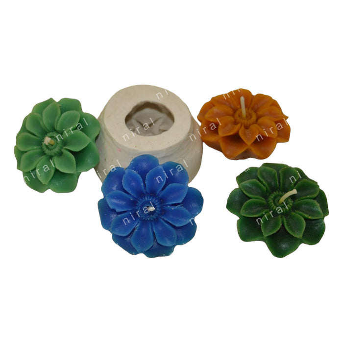 Designer Flower Candle Silicone Mould SL601, Niral Industries