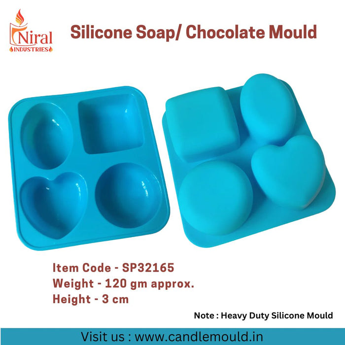 4 in 1 Heart Oval Round Soap Mould, Niral Industries