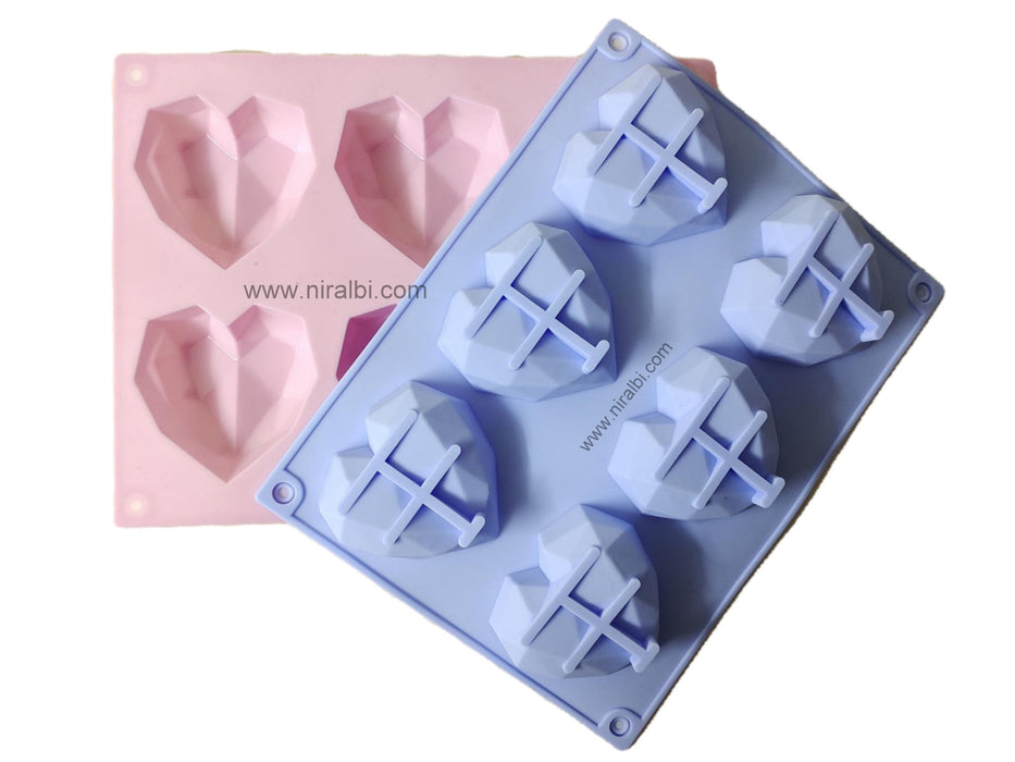 3D - 6 Cavity Heart Soap Mould, SP32360